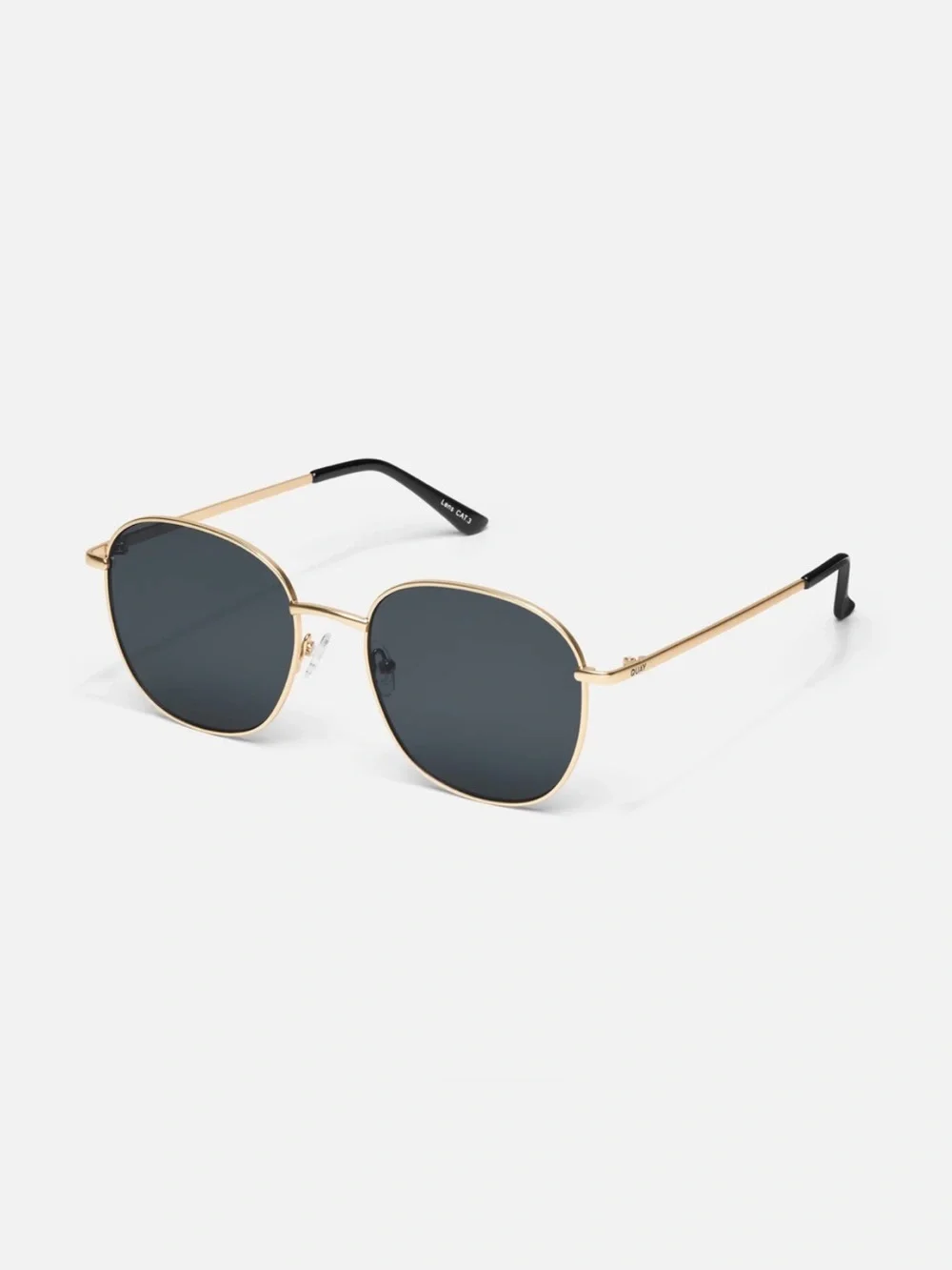 Quay jezebell sunglasses black with gold frame with glasses case